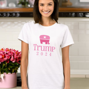 T-shirt Trump 2020 Eléphant rose pâle