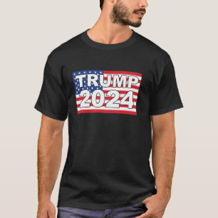T-shirt Trump 2024 45 47 American Flag USA Amérique 4ème d