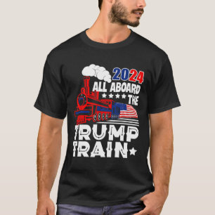 T-shirt Trump 2024 À Bord Du Trump Train Américain