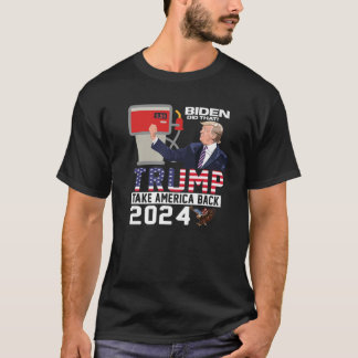 T-shirt Trump 2024 Drapeau Anti Joe Biden Moyenne Tweets G