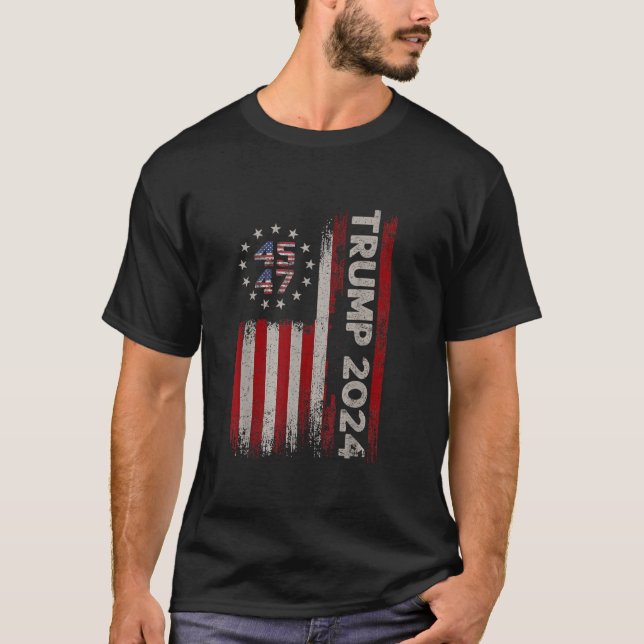 T-shirt Trump 2024 Fight Fighting Fighter Supporter Amériq (Devant)