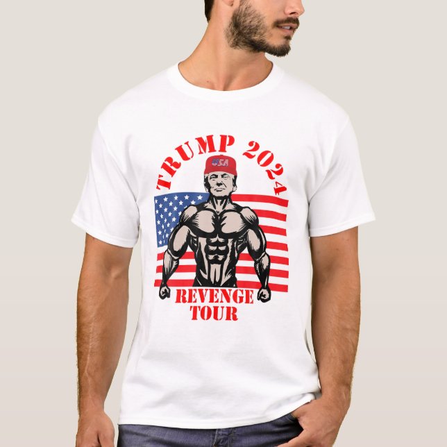 T-shirt Trump 2024 Le Tour de la vengeance| Amusant Trump  (Devant)