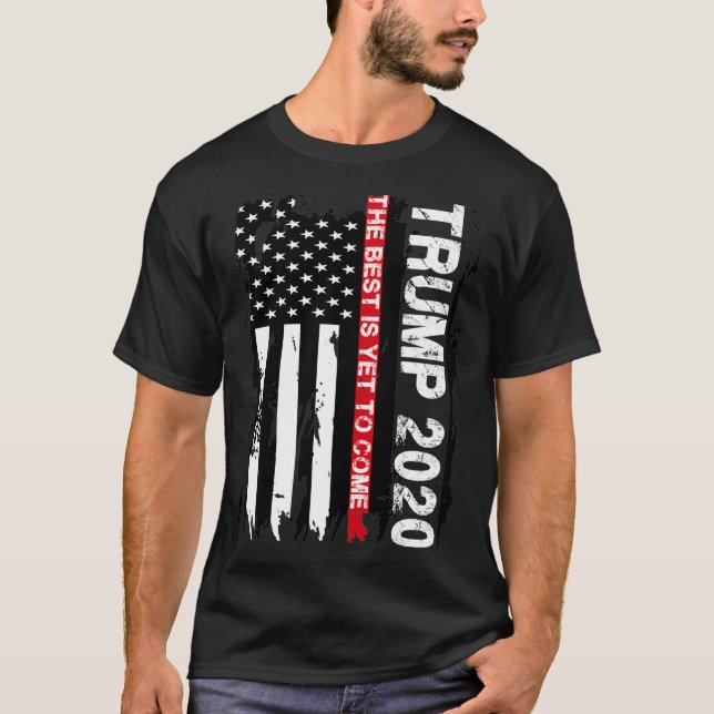 T-shirt Trump 2024 Mince Ligne Rouge Le Meilleur Reste À V (Devant)
