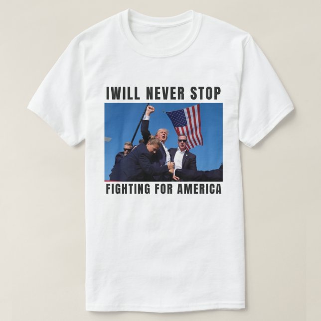 T-shirt Trump 2024 ne se rend jamais (Design devant)