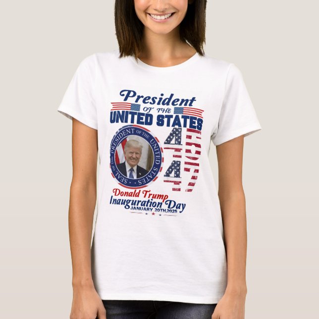 T-shirt Trump 2024 Président 45 et 47 États-Unis Trump (Devant)