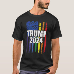 T-shirt Trump 2024 Président Vintage LGBTQ Rainbow Gay Pri