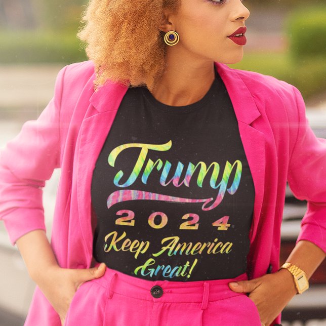 T-shirt Trump 2024 Rainbow Tie Dye Keep America Great (Créateur téléchargé)
