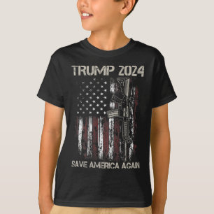 T-shirt Trump 2024 Sauvez à nouveau l'Amérique un pistolet