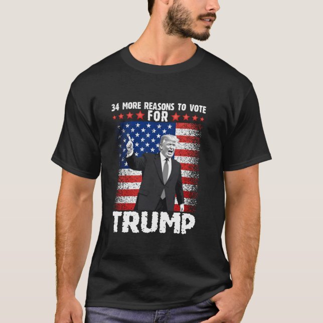 T-shirt Trump 34 Condamnations Je vote pour les condamnés (Devant)