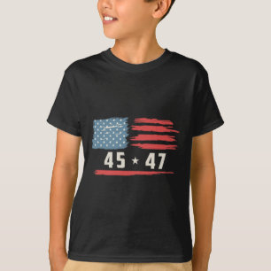 T-shirt Trump 45 47 Président Vintage American Flag 2024 P