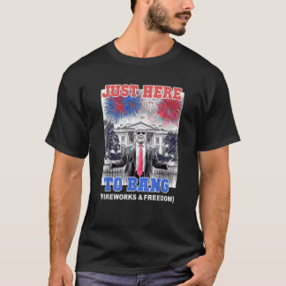 T-shirt TRUMP 4 juillet JUSTE ICI POUR BANG Patriotic BBQ