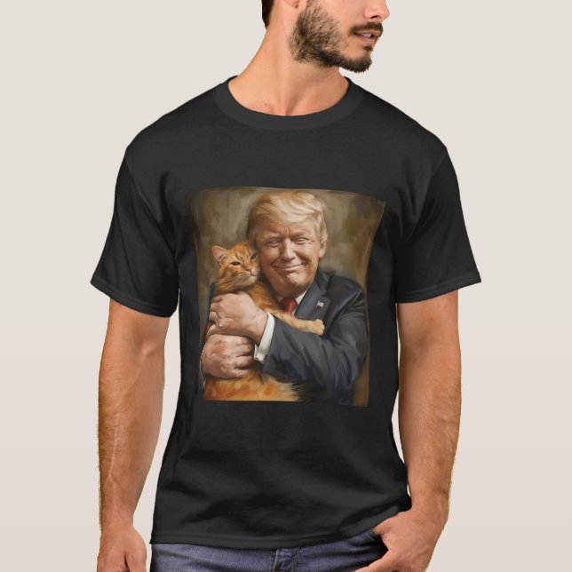 T-shirt Trump Accroche Un Chat Orange 2024 (Devant)
