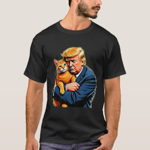 T-shirt Trump Accroche un chat orange drôle Mème électoral