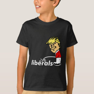 T-shirt Trump Anti-Libéral Donald Trump Pisse Sur Le Libér