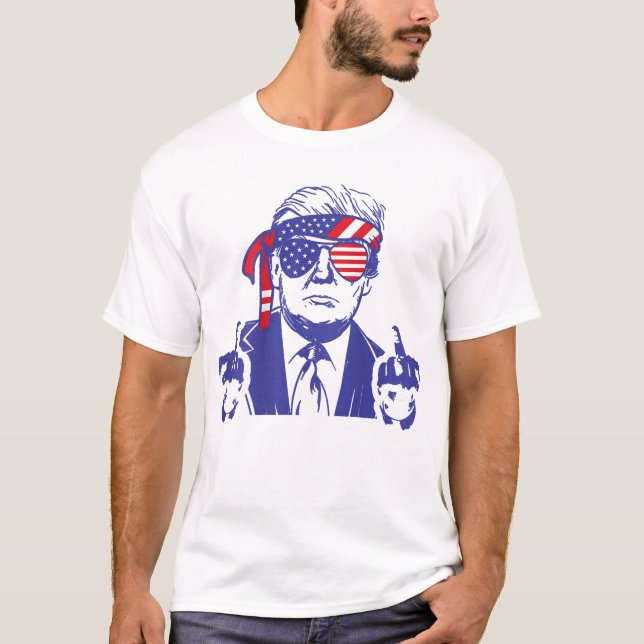 T-shirt Trump arrête ce drôle Drapeau Trump 2024 américain (Devant)