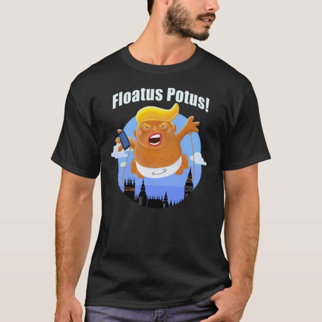 T-shirt Trump bébé gonflable Blimp Potus Angleterre Visite (Devant)