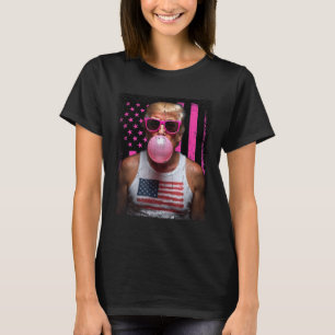T-shirt Trump Bubble Gum Pink Sungles Usa Drapeau Funky _2