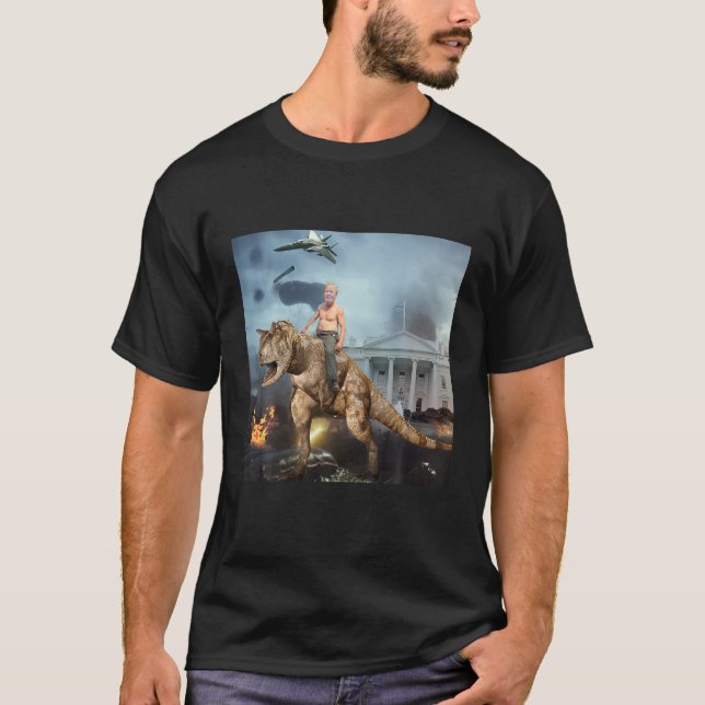 T-shirt Trump Dino RIder Funny T Shirt (Devant)