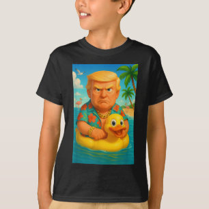 T-shirt Trump Drôle Sur Flottant Canard Jaune Bague À L'En