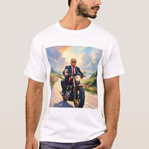T-shirt Trump équitation Motorcycle Beautiful Road America