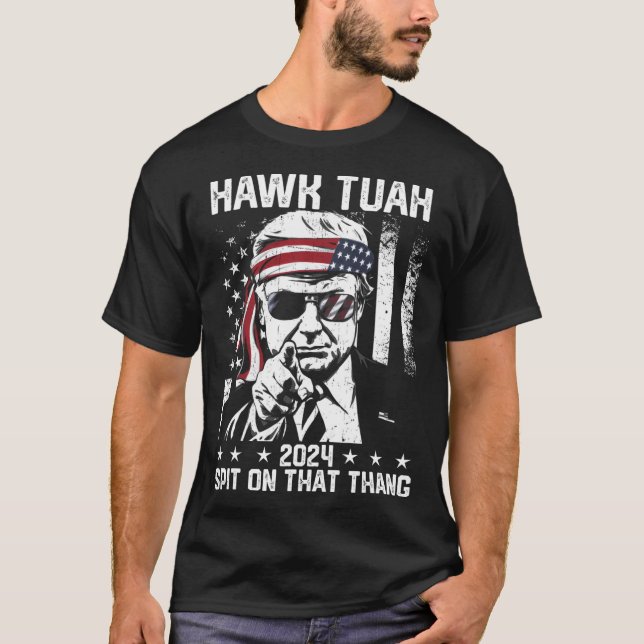 T-shirt Trump Funny Hawk Tush Spin Sur Ce Thang (Devant)