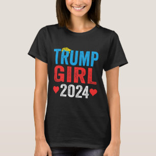 T-shirt Trump Girl 2024 Mignonne Trump Drapeau Femmes fill