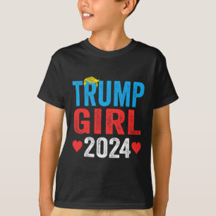 T-shirt Trump Girl 2024 Mignonne Trump Drapeau Femmes fill