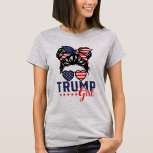 T-shirt Trump Girl Messy Bun Trump Élection 2024