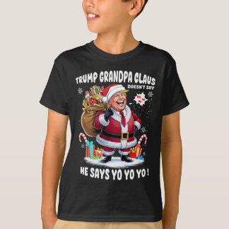 T-shirt Trump Grand-pa Claus Yo Yo Yo Christmas