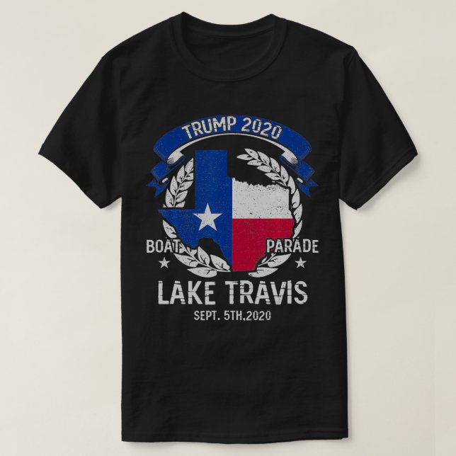 T-shirt Trump Lake Travis 2020 Parade de bateaux (Design devant)