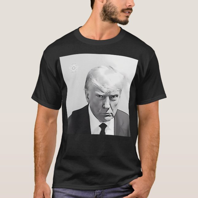 T-shirt Trump Mugshot (Noir Et Blanc) (Devant)