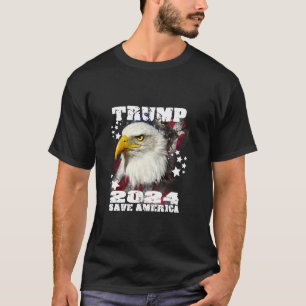 T-shirt Trump Président 2024 Save America USA Eagle Flag