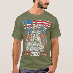 T-shirt Trump Pro God Anti-avortement Pro Jobs Pro Israel