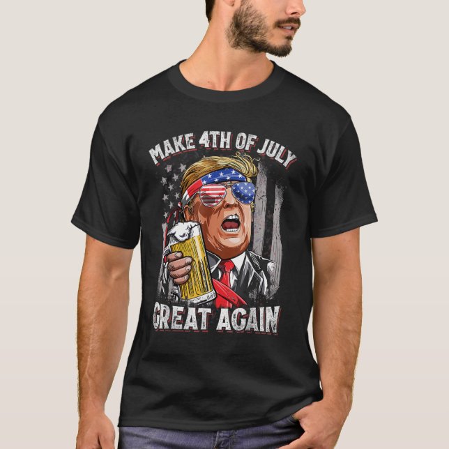 T-shirt Trump rend 4 juillet grand à nouveau les hommes à  (Devant)
