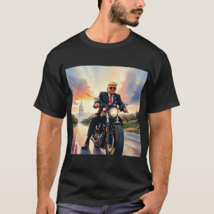T-shirt Trump Riding Motorcycle US Capitol Washington DC