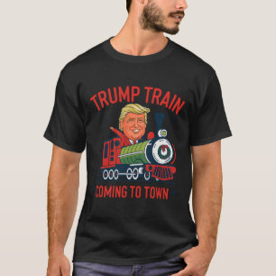 T-shirt Trump Train Arrive À La Ville Drôle Noël Père Noël