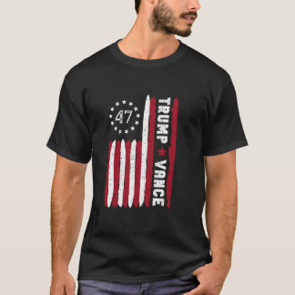 T-shirt Trump Vance 2024 Reprenez l'Amérique Drapeau améri