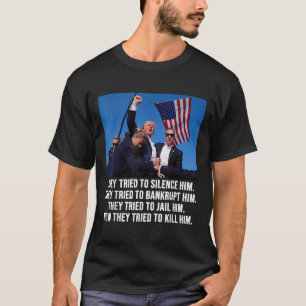 T-shirt Trump vit, Trump combat -combat- combat 2024