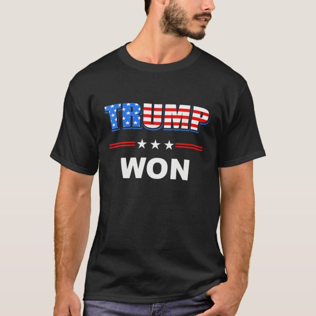 T-shirt Trump-Won T 4 juillet Dons Drapeaux Américains (Devant)