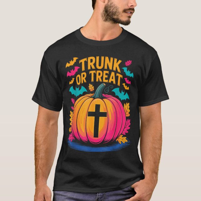 T-shirt Trunk Or Treat Halloween Costume Christian Pumpkin (Devant)