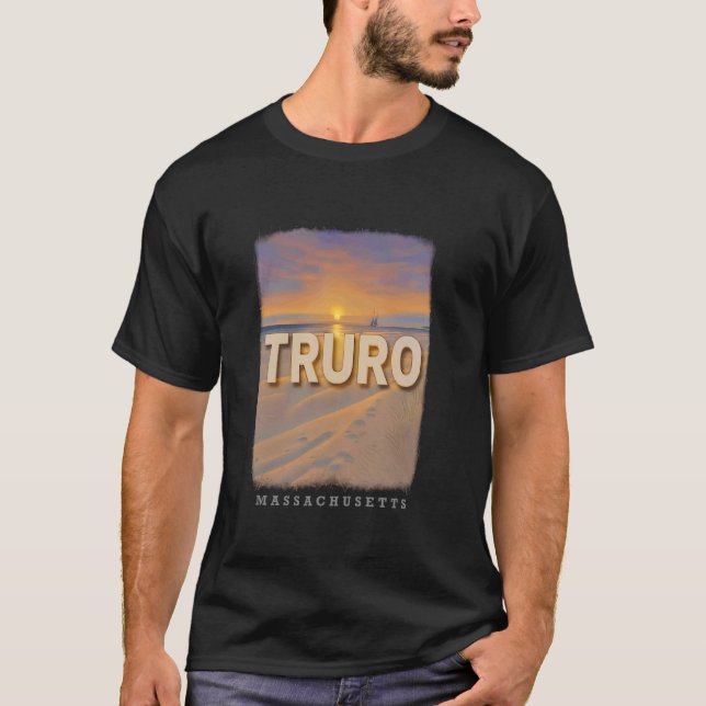 T-shirt Truro Massachusetts MA Corn Hill Beach Sunset SD66 (Devant)