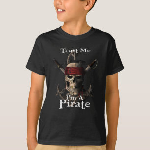 T-shirt Trust Me I'm A Pirate Skull and Swords Anchor Funn