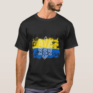 T-shirt Tryzub Stand Uni avec l'Ukraine Trident Ukrainien