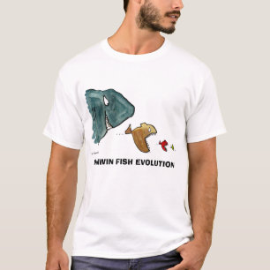 T-shirt Tshit d'ÉVOLUTION de POISSONS de DARWIN