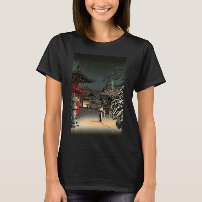 T-shirt Tsuchiya Koitsu - Neige au temple de Nezu (Devant)