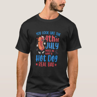 T-shirt Tu As L'Air 4 juillet Me Fait Vouloir Un Chien Cha