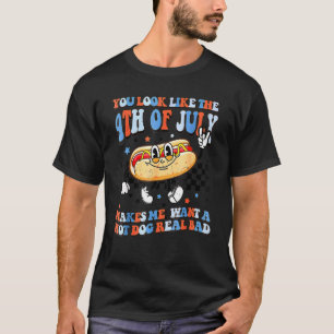 T-shirt Tu As L'Air 4 juillet Me Fait Vouloir Un Chien Cha