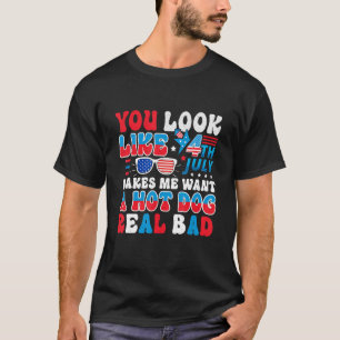 T-shirt Tu As L'Air 4 juillet Me Fait Vouloir Un Chien Cha