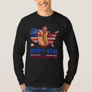 T-shirt Tu As L'Air 4 juillet Me Fait Vouloir Un Chien Cha