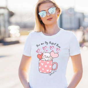 T-shirt Tu Es Mon Chat De Café Brun Parfait